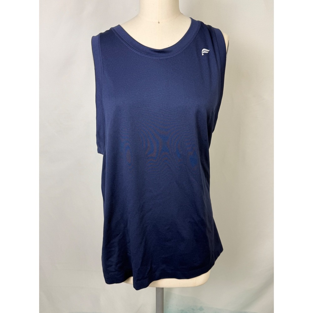 Fabletics Mens Training Tank Top Navy Blue Performance Sleeveless Gym Shirt L